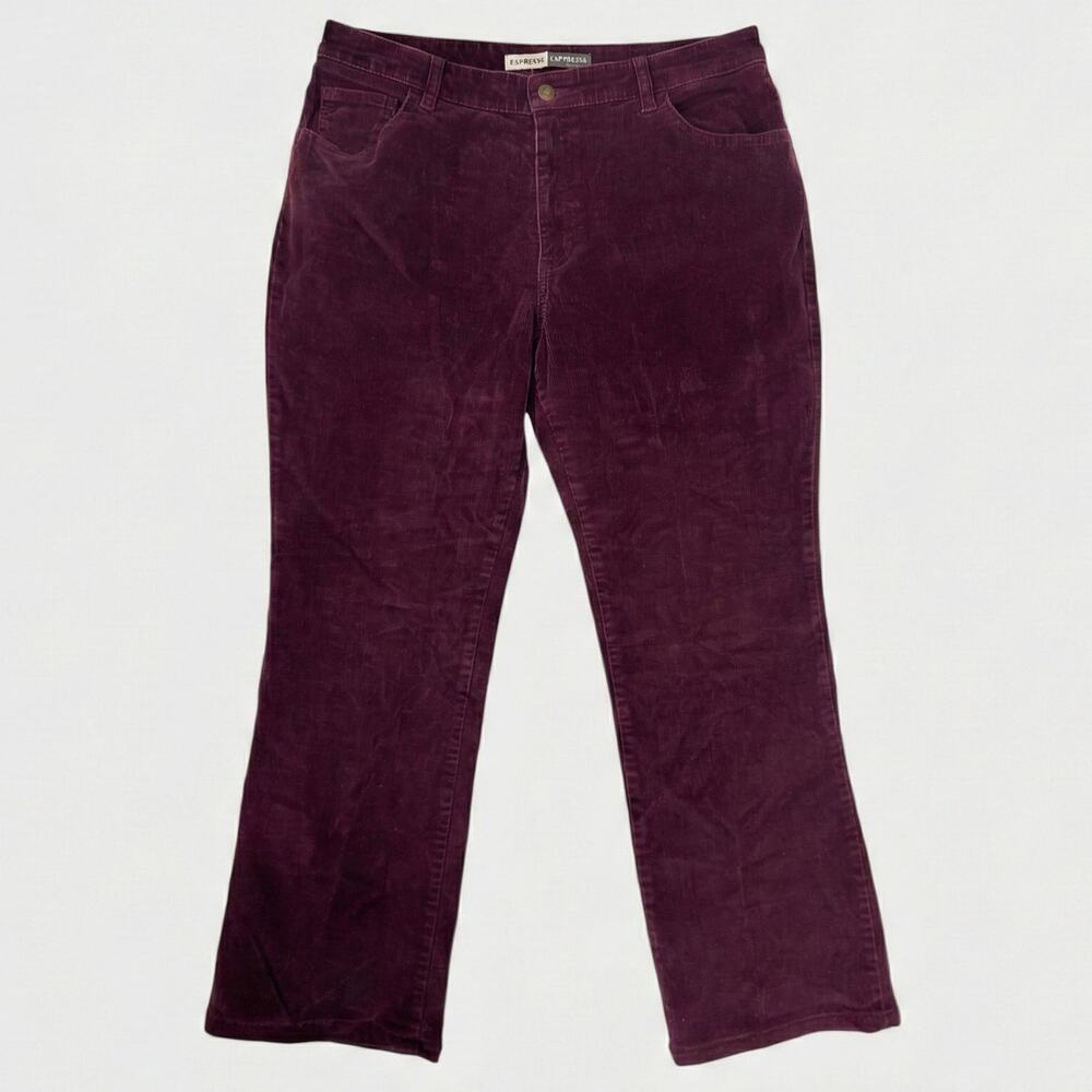 St. John's Bay Stretch Boot Size 16 Womens Maroon Red Corduroy Pants